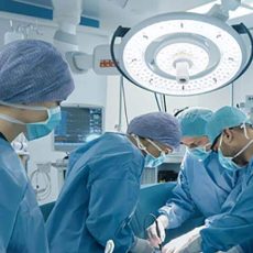 Photo of neurosurgeons operating